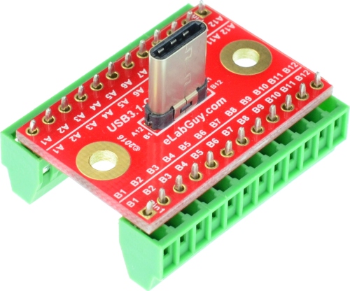 USB 3.1 Type C Male Breakout Board vertical